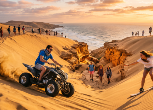 Sunset Sandboarding with Canyon Visit, Quad Bike & BBQ Dinner from Agadir & Taghazout