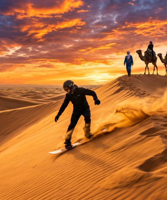Sunset Sandboarding & Camel Ride with Dinner From AgadiR & Taghazout