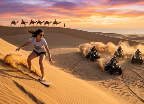 Sunset Sandboarding, Camel Ride & Quad Bike  From Agadir & Taghazout