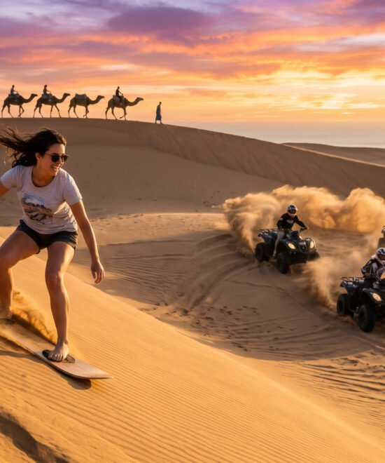 Sunset Sandboarding, Camel Ride & Quad Bike  From Agadir & Taghazout